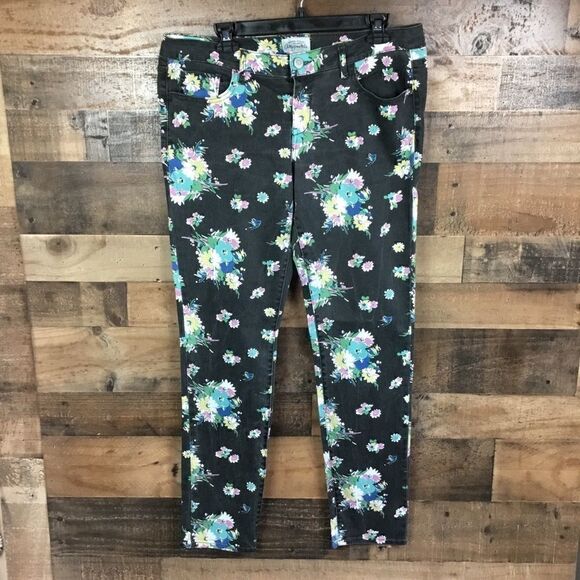 Aeropostale Jeans Ashley Ultra Skinny Black Floral Print Size 13 14R Juniors - Picture 3 of 8